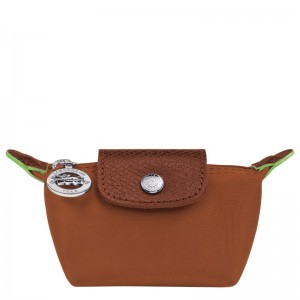 Cognac Longchamp Le Pliage Green Coin purse - Recycled canvas Women Cardholders & Coin purses | 127864EYU