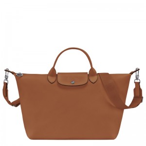 Cognac Longchamp Le Pliage Xtra L - Leather Women Handbags | 382765YPR