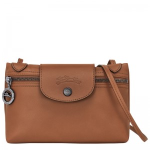 Cognac Longchamp Le Pliage Xtra XS Crossbody bag - Leather Women Crossbody bags | 057319KUA