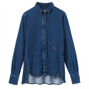 Denim Longchamp Shirt - Denim Women Tops & Blouses | 681402RCA