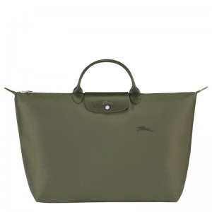 Forest Longchamp Le Pliage Green S - Recycled canvas Women Travel bags | 410953DJV