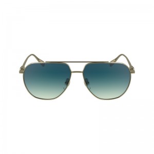 Gold/Petrol Blue Longchamp OTHER Women Sunglasses | 309281UCJ