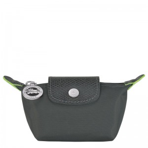 Graphite Longchamp Le Pliage Green Coin purse - Recycled canvas Women Cardholders & Coin purses | 142037LON