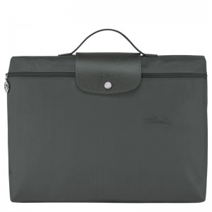 Graphite Longchamp Le Pliage Green S - Recycled canvas Men Briefcase | 387546MYV