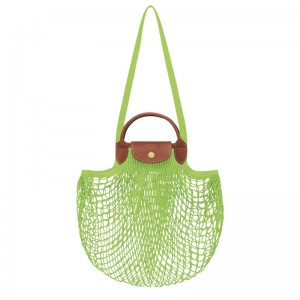 Green Light/Strawberry Longchamp Le Pliage Filet L Mesh - Canvas Women Handbags | 619025DRI