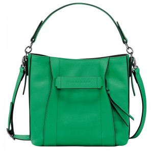 Green Longchamp 3D S Crossbody bag - Leather Women Crossbody bags | 815720NUV