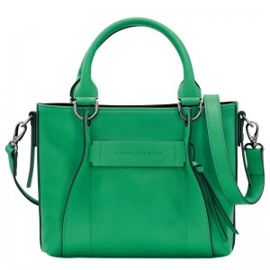 Green Longchamp 3D S - Leather Women Handbags | 051862ZXQ