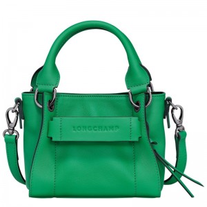 Green Longchamp 3D XS - Leather Women Handbags | 145390OCP