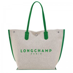 Green Longchamp Essential L - Canvas Women Shoulder bags | 856471MFP