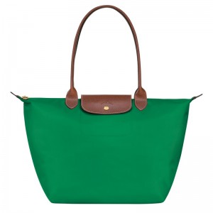 Green Longchamp Le Pliage Original L - Recycled canvas Women Shoulder bags | 401632ZIN