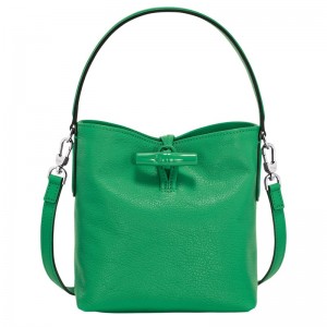 Green Longchamp Le Roseau XS Bucket bag - Leather Women Crossbody bags | 150694ASW