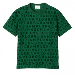 Green Longchamp Logo large t-shirt - Jersey Women Tops & Blouses | 241930QFX