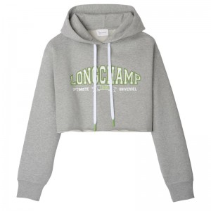 Grey Longchamp Hoodie - Jersey Women Tops & Blouses | 921765PIR