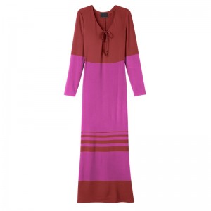 Hydrangea/Sienna Longchamp Long dress - Jersey Women Dresses & Skirts | 305914ITP