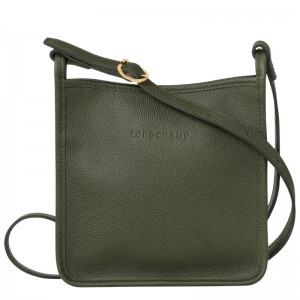 Khaki Longchamp Le Foulonné S Crossbody bag - Leather Women Crossbody bags | 709283YCJ