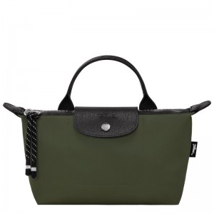 Khaki Longchamp Le Pliage Energy Pouch - Recycled canvas Women Pouches & Cases | 041397MOH