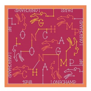 Magenta Longchamp Parcours Silk scarf 50 - OTHER Women Silk Scarves | 301276RCY