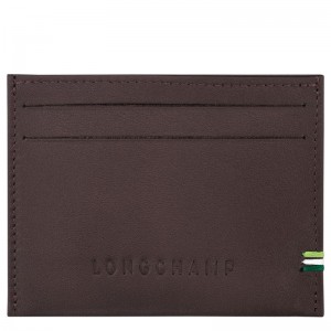 Mocha Longchamp sur Seine Card holder - Leather Men Cardholders & Coin purses | 741932AUN