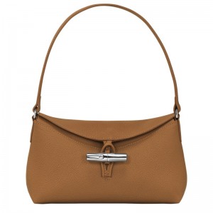 Natural Longchamp Le Roseau S Hobo - Leather Women Shoulder bags | 765830PMQ