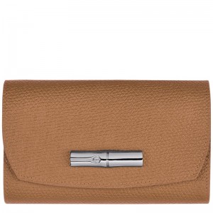 Natural Longchamp Le Roseau - Leather Women Wallets | 356987IGR