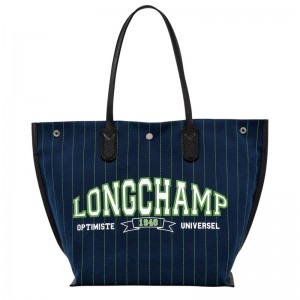 Navy Longchamp Essential - Canvas Women Shoulder bags | 162378YBW