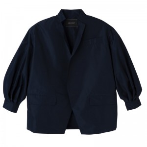 Navy Longchamp Kimono jacket - Technical taffeta Women Coats & Jackets | 975086RXE