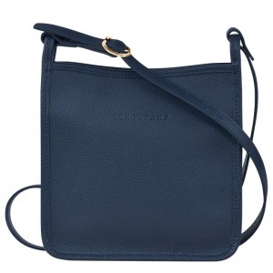 Navy Longchamp Le Foulonné S Crossbody bag - Leather Women Crossbody bags | 086439HVX