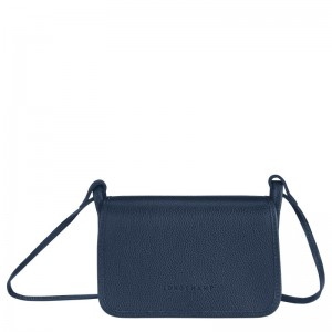 Navy Longchamp Le Foulonné XS Clutch - Leather Women Crossbody bags | 302918VCY