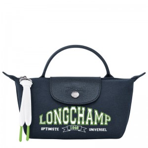 Navy Longchamp Le Pliage Collection Pouch - Canvas Women Pouches & Cases | 275609JIB