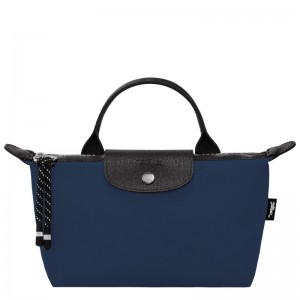 Navy Longchamp Le Pliage Energy Pouch - Recycled canvas Women Pouches & Cases | 827495IHX