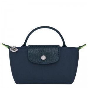 Navy Longchamp Le Pliage Green Pouch with handle - Recycled canvas Women Pouches & Cases | 516739XEO