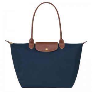 Navy Longchamp Le Pliage Original L - Recycled canvas Women Shoulder bags | 837542LYJ