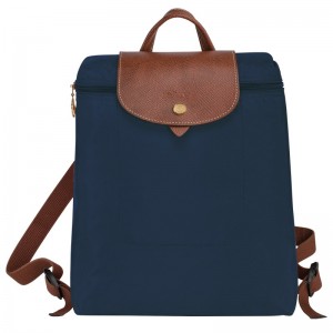 Navy Longchamp Le Pliage Original M - Recycled canvas Women Backpacks | 541802BSA