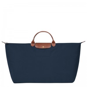 Navy Longchamp Le Pliage Original M - Recycled canvas Men Travel bags | 615938ZUF