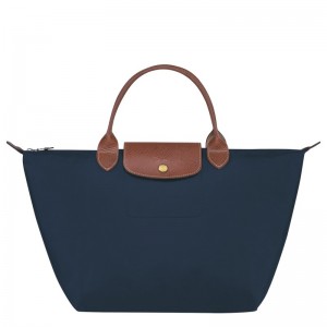 Navy Longchamp Le Pliage Original M - Recycled canvas Women Handbags | 571083OKR