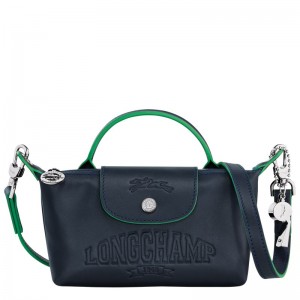 Navy Longchamp Le Pliage Xtra XS Pouch - Leather Women Crossbody bags | 380517YKQ