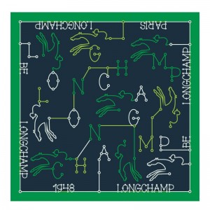 Navy Longchamp Parcours Silk scarf 50 - OTHER Women Silk Scarves | 851069KPI