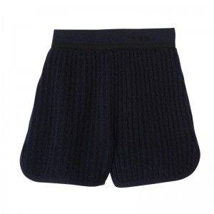 Navy Longchamp Short pants - Knit Women Trousers & shorts | 960827SGT