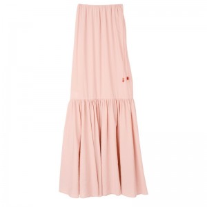 Nude Longchamp Long skirt - Crepe Women Dresses & Skirts | 156498WEF