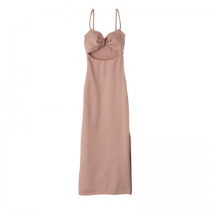 Nude Longchamp Midi dress - Knit Women Dresses & Skirts | 971208CUM