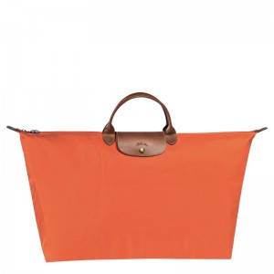 Orange Longchamp Le Pliage Original M - Recycled canvas Men Travel bags | 781253ELM