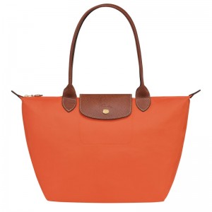 Orange Longchamp Le Pliage Original M - Recycled canvas Women Shoulder bags | 273658RBQ