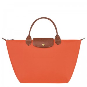 Orange Longchamp Le Pliage Original M - Recycled canvas Women Handbags | 650814OAG