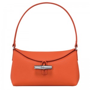 Orange Longchamp Le Roseau S Hobo - Leather Women Shoulder bags | 287153XBO