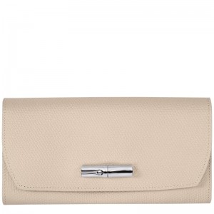 Paper Longchamp Le Roseau Continental - Leather Women Wallets | 485203MRW