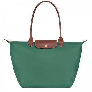 Sage Longchamp Le Pliage Original L - Recycled canvas Women Shoulder bags | 826935ERU