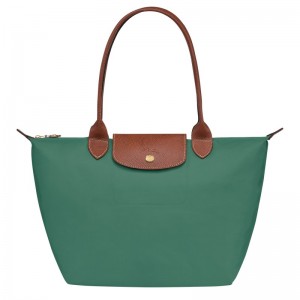 Sage Longchamp Le Pliage Original M - Recycled canvas Women Shoulder bags | 415078UDG