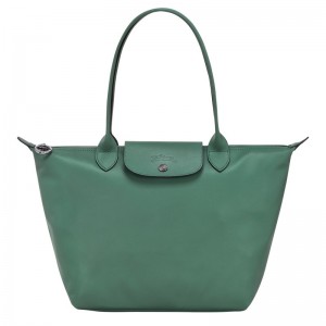 Sage Longchamp Le Pliage Xtra M - Leather Women Shoulder bags | 279536AGV