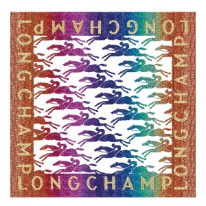 Sienna Longchamp Sunset Glitters Silk scarf 70 Women Silk Scarves | 190468BUP