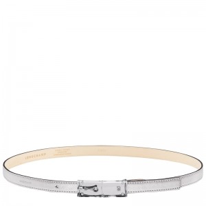 Silver Longchamp Le Roseau Essential - Leather Women Belts | 671095IDG